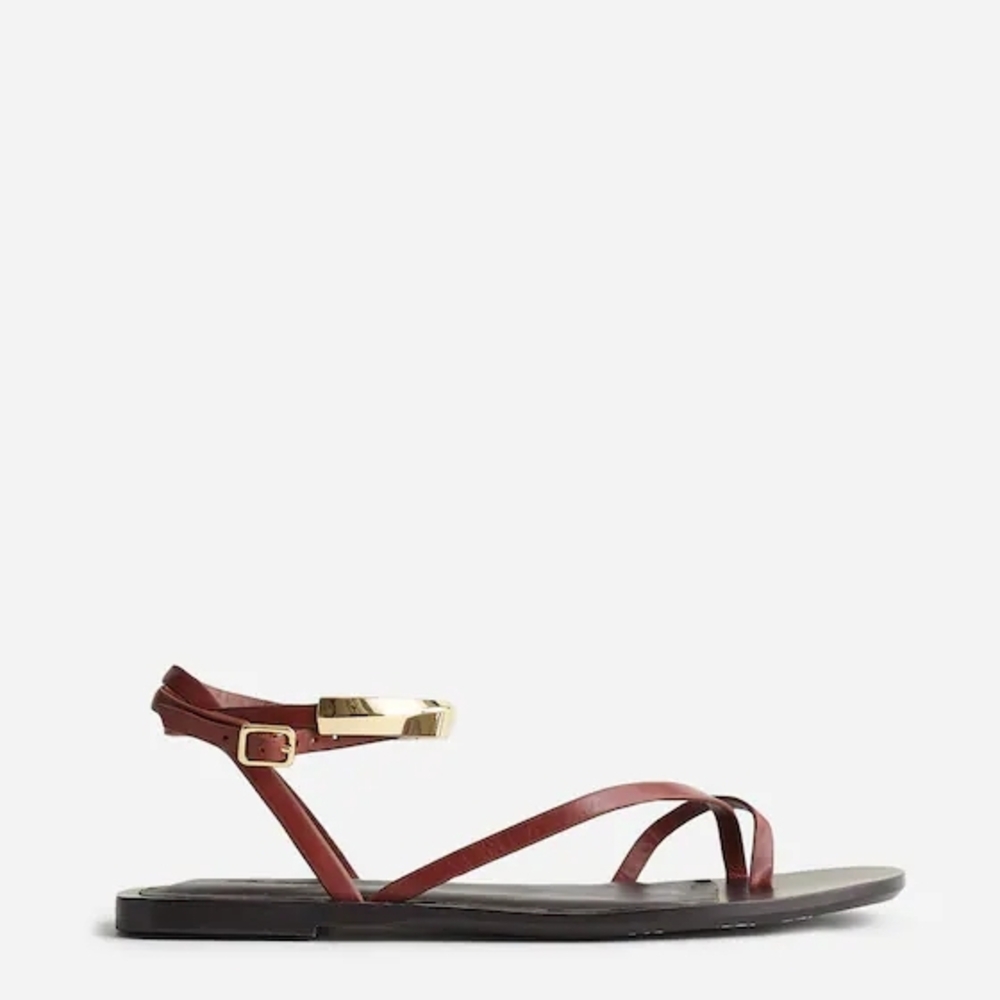 Madewell | The Vira Bangle Ankle-Wrap Sandal in Leather